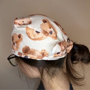Bear Print Scrub Cap